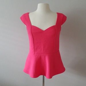 Pink * Peplum * Cap * Sleeve * Top *